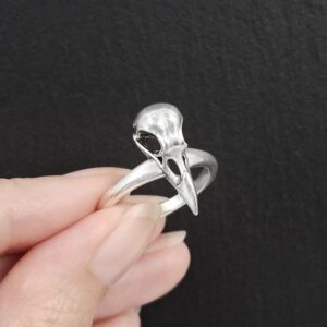 Small Raven Skull Ring